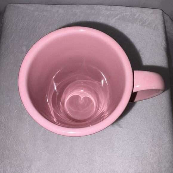 Longaberger Tall Coffee Mug Cup Pink Pottery Breast Cancer Awareness EUC - Picture 4 of 5